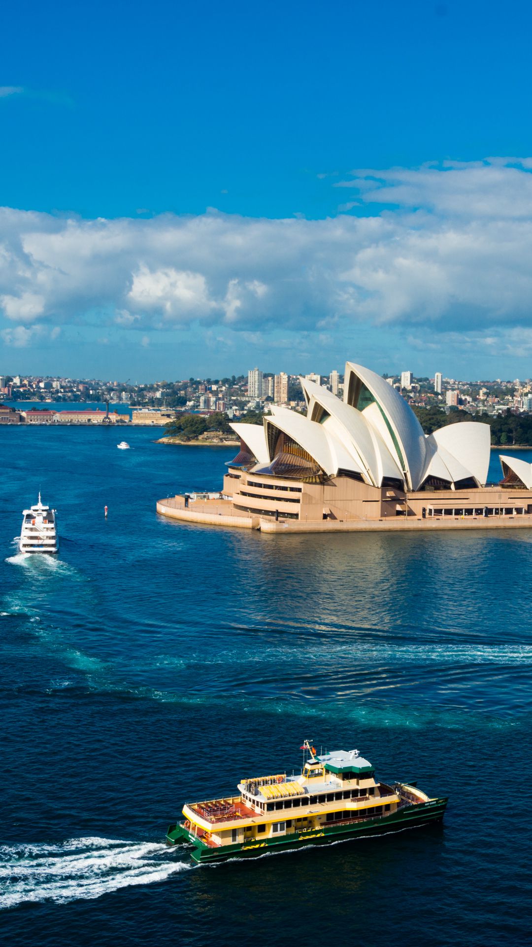 Sydney CBD aerial view with iconic Opera House and harbour